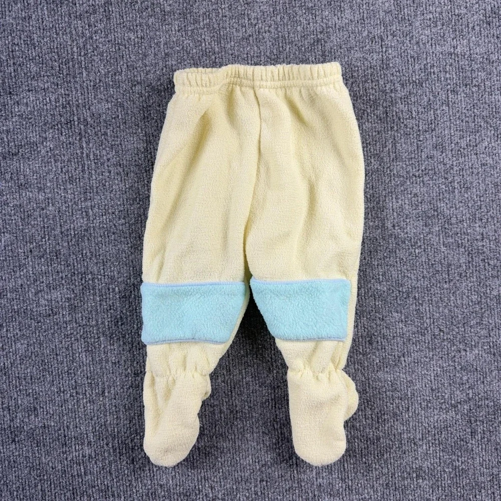 VTG Small Steps Fleece Outfit Set Girls 3-6M Yellow Hooded Teddy Bear 2 Piece